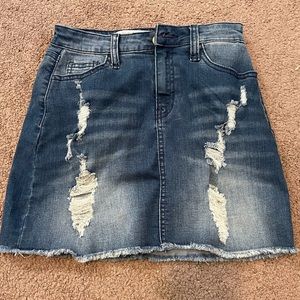 women’s ripped jean skirt